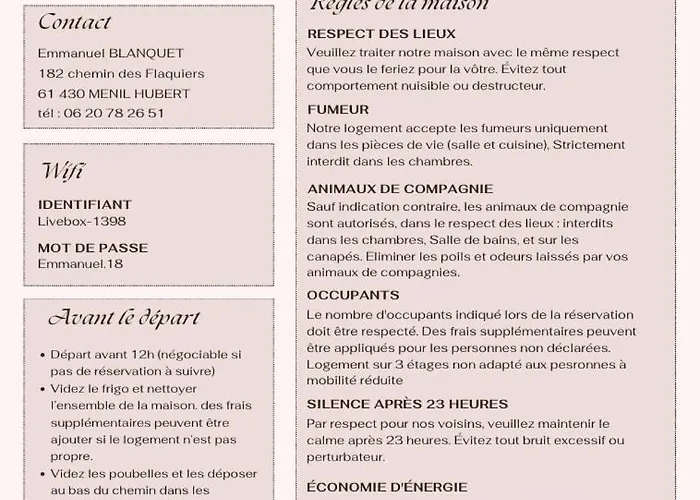 Ferienhaus De Campagne Tres Calme *